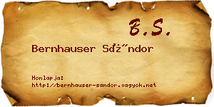 Bernhauser Sándor névjegykártya