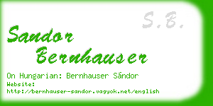sandor bernhauser business card