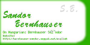 sandor bernhauser business card